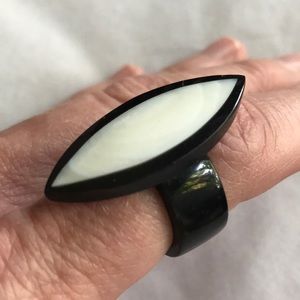 Black and White oblong ring